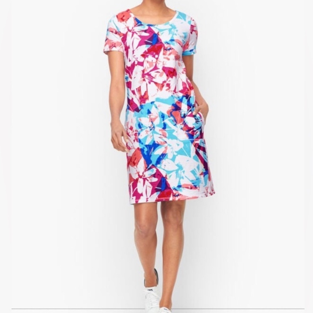 T by Talbots NWOT Cross Back Cozy Crush Dress UPF 50+ Small Petite